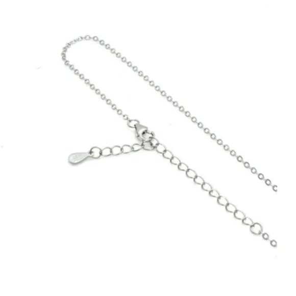 Sterling silver cruise line inspired embedded script heart necklace - Picture 3 of 5